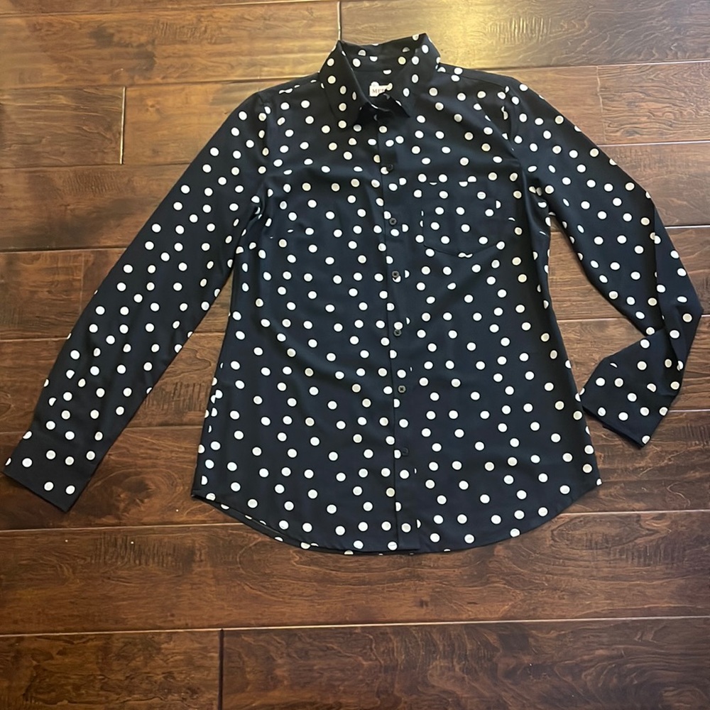 Merona button down polka dot dress shirt